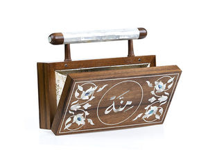 Pochette de soirée Heritage de luxe, faite à la main, en bois avec incrustation de nacre et finition polie, pour tenue de mariée, mariage - Product Image 3