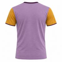 T-shirt à col en V pour homme Signature avec manches contrastées dorées, vêtements personnalisés, coupe classique, polyester tricoté respirant