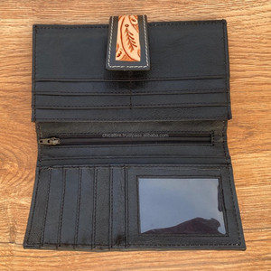 Pochette de sculpture en cuir de vachette véritable usiné à la main étui de téléphone à motifs occidentaux portefeuille de luxe multi-usages portefeuille de créateur pour femme - Product Image 5