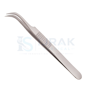 Pince à cils chirurgicale de précision Ijrak, durable, 10 mm, pointe lisse, acier inoxydable, logo personnalisé pour l'application d'extensions de cils - Product Image 1