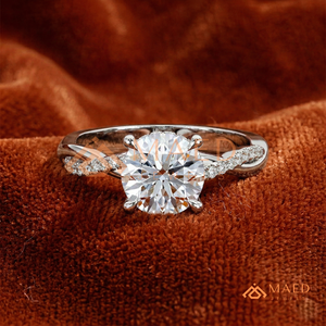 925 Sterling <b>Silver</b> Round Cut Moissanite/Diamond Engagement <b>Ring</b> for Women, Twisted Crossover Pave Diamond Band <b>Solitaire</b> <b>Ring</b> - Product Image 1