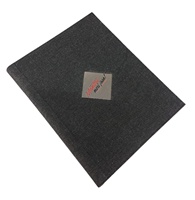 Couverture de menu économique en tissu denim noir de luxe, format 9*12 pouces, certifiée ISO, nouvelle collection pour restaurants et hôtels