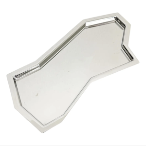 Artistic Metal <b>Serving</b> Storage <b>Tray</b> Mirrored Finished Luxury <b>Serving</b> Plate Decorative Food Platter for Home Hotel Kitchenware - Product Image 1
