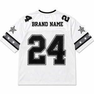 Maillot de football rétro Y2K unisexe coupe carrée à manches courtes 100 % polyester OEM, maillot de football américain respirant avec personnalisation de marque - Product Image 3