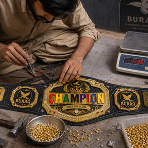 Cinturón de Campeonato BURAQ, Hebilla de Aleación Metálica, Estilo Formal, Diseño de Logotipo Personalizado en Color - Product Image 4