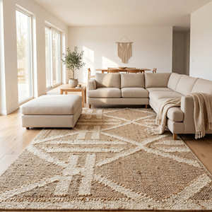 Natural Tone Kilim Carpet Living Room 100% Cotton Tribal Pattern Moroccan Kilim Rug Handmade Custom <b>Mat</b> Rugs Indian Supplier - Product Image 1