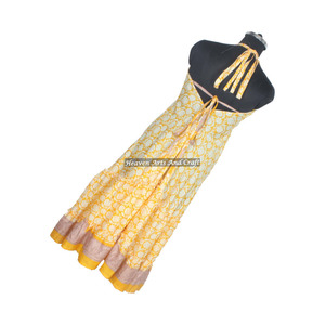 Vestido Boho de Verano para Mujer, Estilo Vintage, Sari de Seda, Vestido Hippie, Elegante Vestido de Noche sin Mangas para Mujer - Product Image 5
