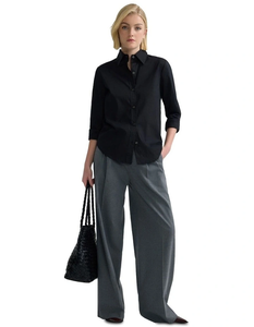 Camisa Blanca Extra Grande para Mujer, Manga Larga, Cierre de Botones, Corte Holgado, Cuello Camisero, Blusa Informal para Oficina - Product Image 1