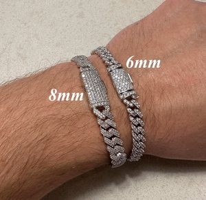 Pass Diamond Tester <b>Iced</b> <b>Out</b> VVS Cuban <b>Chain</b> 6mm 8mm 925 Moissanite Cuban <b>Chain</b> Necklace - Product Image 5