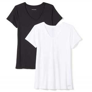 เสื้อผู้หญิงสีเทา คอกลม แขนสั้น ทรงหลวม ผ้าถัก ผ้าฝ้าย สีพื้น ลำลอง สำหรับฤดูร้อน ดูแลรักษาง่าย แบบพื้นฐาน - Product Image 1