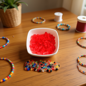 Perline rotonde rosse ILAN da 8 mm per la creazione di gioielli - Product Image 2