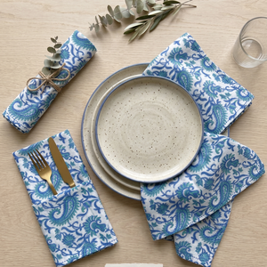 Servilletas Cuadradas de Algodón Hechas a Mano con Estampado Floral Naranja, Estilo Boho Indio Rústico para Bodas y Decoración de Mesa - Product Image 6