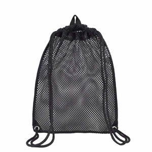 Sac à dos en polyester de qualité supérieure avec cordon de serrage, couleur noire, sac de sport en tissu avec logo personnalisé imprimé - Product Image 1