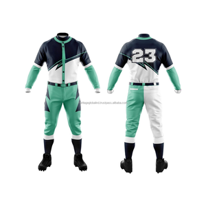 Uniforme de baseball pour adultes, haute qualité, logo personnalisé imprimé, respirant, 100% polyester, col en V, taille plus, ensemble de sport - Jersey léger - Product Image 4