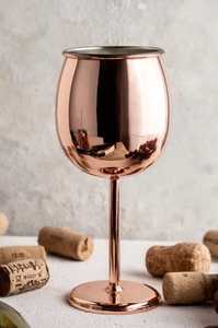 Verre à vin en cuivre de luxe moderne avec finition brillante, design minimaliste, verrerie à pied pour le vin, vente en gros de verrerie, tasse - Product Image 6