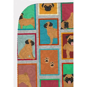 Soft Lightweight 50x60 Artwork Pattern Quilted <b>Throw</b> Blanket Lots of Apricot Pug <b>for</b> Bed <b>Couch</b> Sofa Aesthetic Pet Blanket <b>Throws</b> - Product Image 5