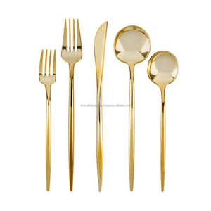 Rose Gold Cutlery Set with <b>Thin</b> Handles Engagement Birthday Parties Dinnerware Elegant Stainless Steel Cutlery Set & Silverware - Product Image 2