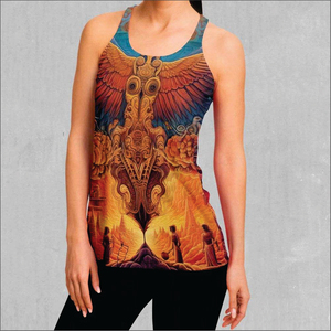 เสื้อกล้ามออกกำลังกายผู้หญิง ผ้าฝ้าย 100% ระบายอากาศ แห้งเร็ว เป็นมิตรกับสิ่งแวดล้อม สวมใส่สบาย เหมาะสำหรับฟิตเนส ยิม บริการ OEM พิมพ์ลายดิจิตอลด้านหน้า - Product Image 6