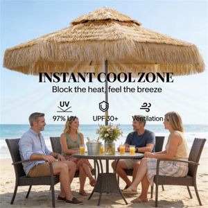 Ombrellone da Terrazzo Color Kaki Senza Base per Esterni - Product Image 2