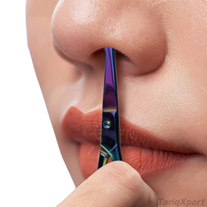 Ciseaux à sourcils professionnels en acier inoxydable, droits et tranchants, avec poignée confortable, logo personnalisé, pour salon de beauté, mini ciseaux de sécurité pour femmes - Product Image 4