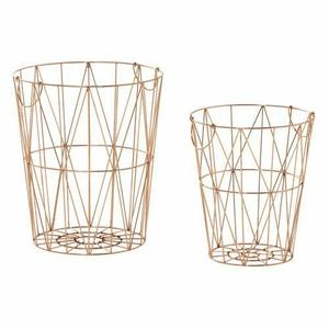 Panier de rangement rond moderne en fil de fer doré avec poignées, design ajouré, pour l'organisation des ustensiles de cuisine à domicile, à prix compétitif - Product Image 5