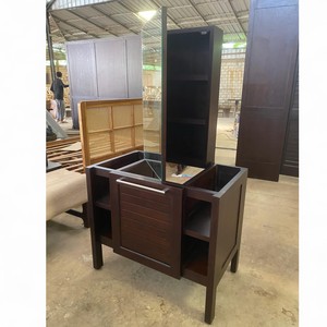 Meuble de salle de bain en teck durable de style nordique avec étagère ouverte et placard à lattes, rangement de luxe pour hôtel, exportateur de meubles de Jepara - Product Image 5