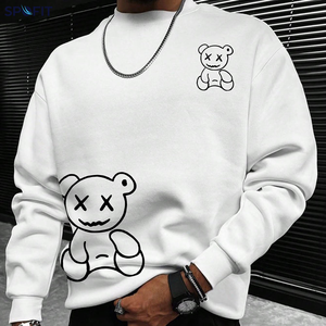 Oversized Crewneck Washed Winter Casual Cotton Sweatshirt Digital Printed Logo Custom Embroidery Pullover - Product Image 2