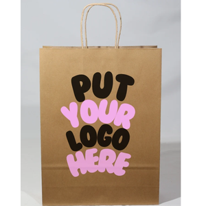 Bolsas de Papel Kraft Reciclables con Asas y Logotipo Personalizado, para Llevar Comida, Regalos, Ropa, Compras, Supermercado - Product Image 1