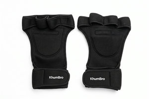 Gants de sport demi-doigts en néoprène avec support de poignet pour musculation et fitness, unisexe, à enfiler, noirs - Product Image 3