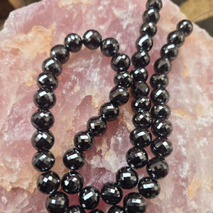 Cuentas de Diamante Moissanita Negra de 10 mm y 18 Pulgadas, Corte AAA, Facetadas, para Fabricación de Joyas - Product Image 1