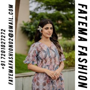 เดรสลำลองสไตล์โบฮีเมียนลายดอกไม้พิมพ์ดิจิทัล คอวี แขนสั้น ความยาวระดับเข่า ทรงเอ กระโปรงบาน เอวธรรมชาติ ลดราคาพิเศษสำหรับผู้หญิง - Product Image 2