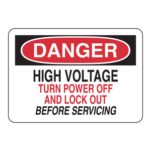 Panneau de sécurité Brady Danger pour verrouillage haute tension, en ABS, imprimé UV, pour zones de maintenance électrique - Product Image 1