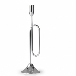 Modern Silver Trumpet <b>Candlestick</b> Holder Elegant Metal Taper Candle Stand for Wedding Table Decor & Christmas Party Decor - Product Image 1
