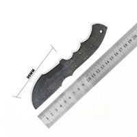 Pisau Burraq OEM Buatan Tangan dari Baja Damaskus, Bilah Kosong untuk DIY, Kelas Industri, Multi-Fungsi, Pola Tetesan Hujan, Tidak Dapat Disesuaikan, Ukuran 7.5