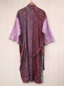ชุดคลุมชายหาดสไตล์วินเทจอินเดีย ผ้าไหมซารีแท้ 100% ชุดกิโมโน ชุดเดรสโบโฮหลากสีสัน ชุดชายหาดสำหรับใส่ในรีสอร์ท ราคาขายส่ง - Product Image 5