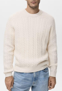 Pull décontracté personnalisé pour homme, tricot torsadé vintage, grande taille, manches longues, col rond, pour l'automne et l'hiver - Product Image 2