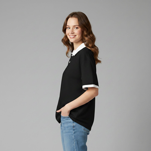 Chemises Courtes Décontractées pour Femmes Tendances de l'Été 100% Coton Tricoté Respirant Séchage Rapide Écologique avec Appliques 3D Personnalisées - Product Image 4