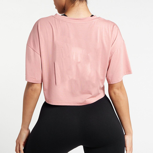 T-shirts courts d'été pour femmes de haute qualité en toile, personnalisables, en mélange polyester/coton, à manches courtes, décontractés et sportifs - Product Image 4