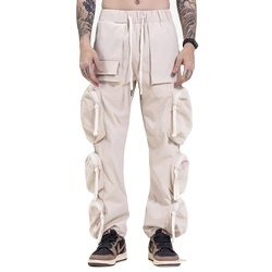 Wholesale custom <b>elastic</b> waist cotton cargo <b>trouser</b> <b>men</b> casual solid pocket stack cargo pants sweatpants <b>men</b> <b>trouser</b> - Product Image 4
