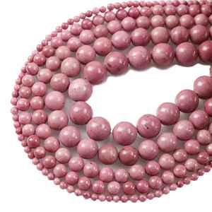 Perles en vrac de rhodonite rose naturelle, certifiées IGI, tendance, pour la fabrication de bijoux, bracelets, colliers, accessoires de charme DIY - Product Image 1