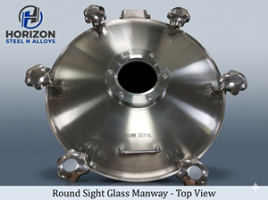 Manway DN400 en acier inoxydable sanitaire 304 poli haute pression avec regardoir NPT 450mm pour accès aux réservoirs - Product Image 2