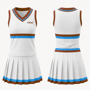 Uniformes de Animadoras para Niñas al por Mayor, Estampados por Transferencia Térmica, Top Corto y Pantalones Cortos, Servicio OEM - Product Image 2