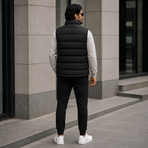 Chaleco Acolchado para Hombre con Logotipo Personalizado, Venta Caliente 2026, Chaqueta sin Mangas Acolchada Negra, Cortavientos, Cálida para Invierno, para Actividades al Aire Libre - Product Image 6