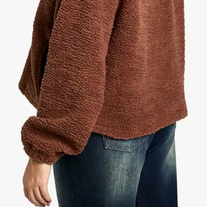 Sweat-shirt à capuche Sherpa chaud pour femme, doublure polaire douce, pull décontracté d'hiver, sweat-shirt Sherpa personnalisé doublé et confortable pour femme, coupe oversize - Product Image 6