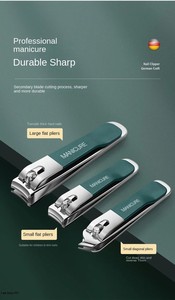 Factory Supply Custom Black Manicure Set 3 in 1 Straight Edge Toe Cutter Finger Nipper Nail <b>File</b> in <b>Box</b> - Product Image 5