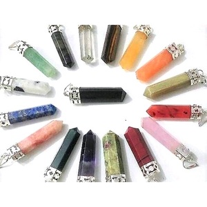 Wholesale All Mix Stones Single Point Pencil <b>Healing</b> Gemstone <b>Necklace</b> Pendant Love <b>Crystal</b> Pencil Cape Pendant <b>Necklace</b> - Product Image 2