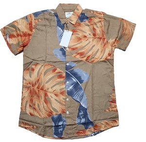 AOP Print Chemise à manches courtes 100% coton pour homme, décontractée et formelle, à motif solide, respirante et durable, pour un look d'été parfait - Product Image 1