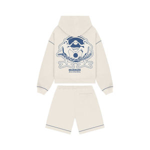Ensemble sweat à capuche zippé et short personnalisé pour homme, logo imprimé sur mesure, survêtement streetwear oversize 2 pièces - Product Image 2