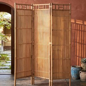 Separador de ambientes ecológico de bambú, diseño plegable de 3 paneles para salas de estar y oficinas - Product Image 4