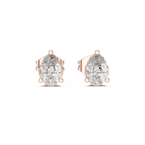 Pendientes con Diamantes Cultivados en Laboratorio de Corte Pera de 0.47CT, Engastados en Oro Rosa de 18K, para Mujer, Regalo de Compromiso, Boda, San Valentín, Uso Diario - Product Image 3
